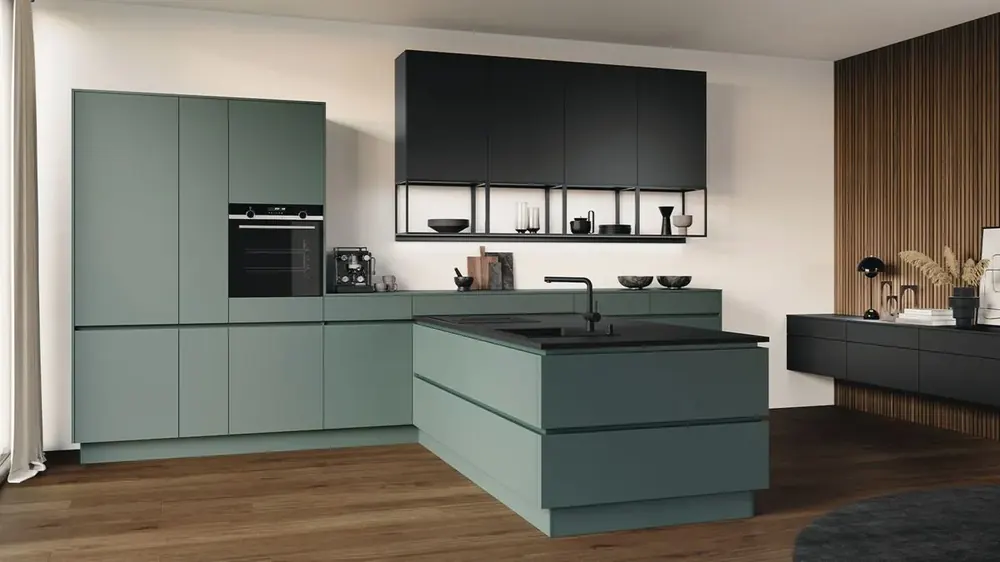 Acrylic finish modular kitchen ready for final walkthrough