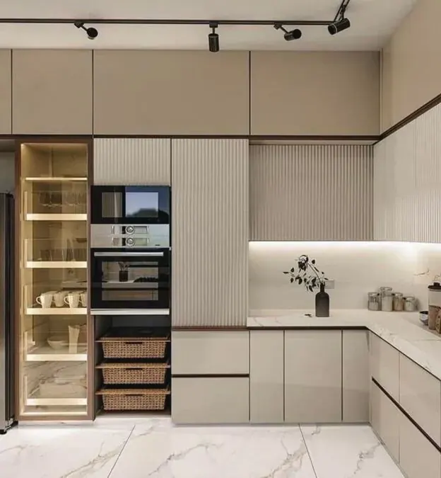 Modular kitchen with laminate finish, Noida installation
